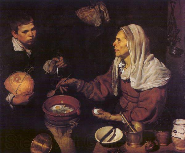 VELAZQUEZ, Diego Rodriguez de Silva y Old Woman Poaching Eggs et Germany oil painting art